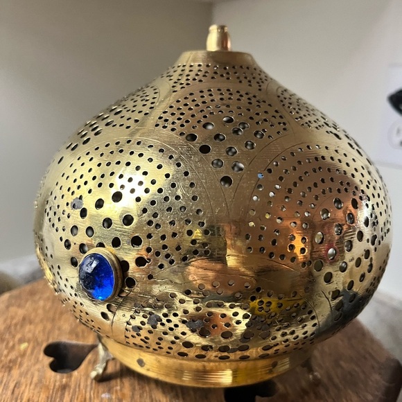 Morrocan Brass Lantern mood lighting vibey decor Home decor warm decor - Picture 3 of 4